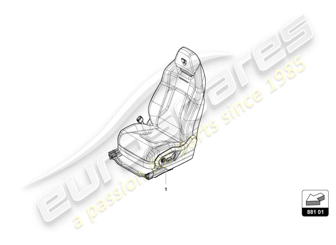 lamborghini urus s (2023) seat, complete front parts diagram