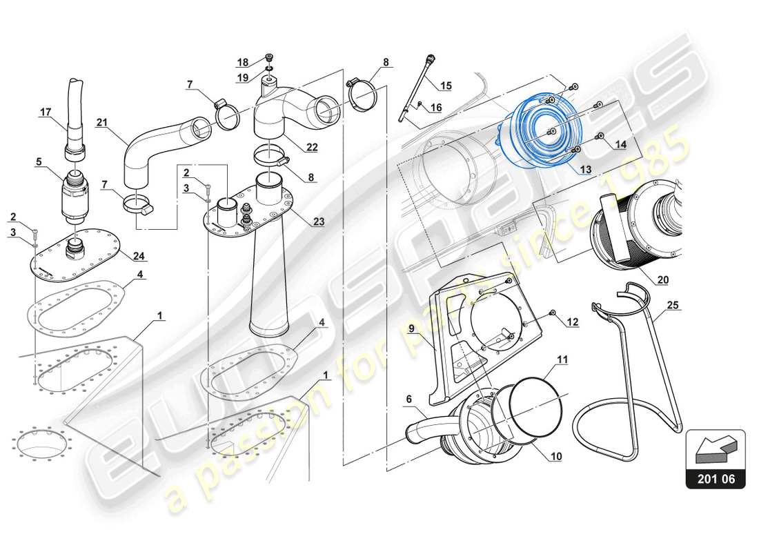a part diagram from the lamborghini gt3 (2017) parts catalogue