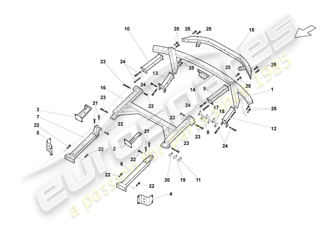a part diagram from the lamborghini gallardo spyder (2008) parts catalogue