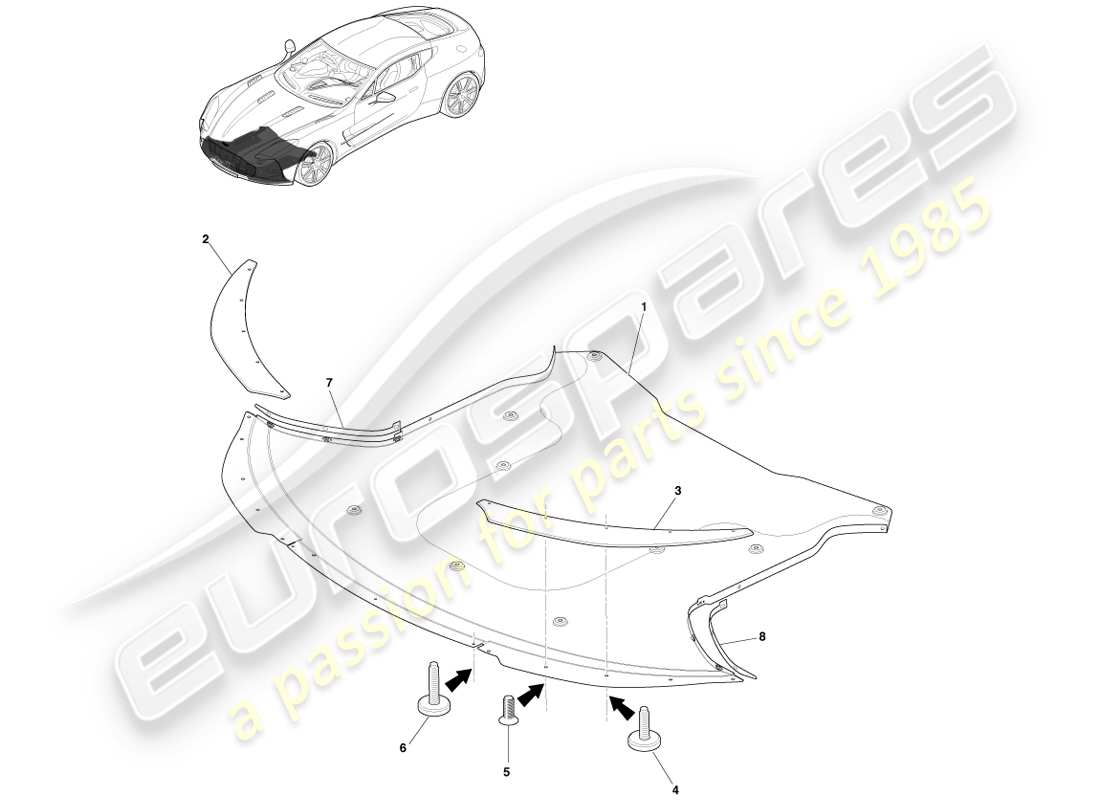 aston martin one-77 (2011) front aero floor parts diagram
