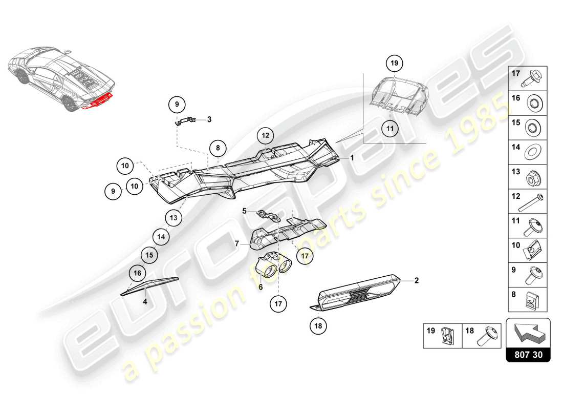 a part diagram from the Lamborghini Countach LPI 800-4 (2022) parts catalogue