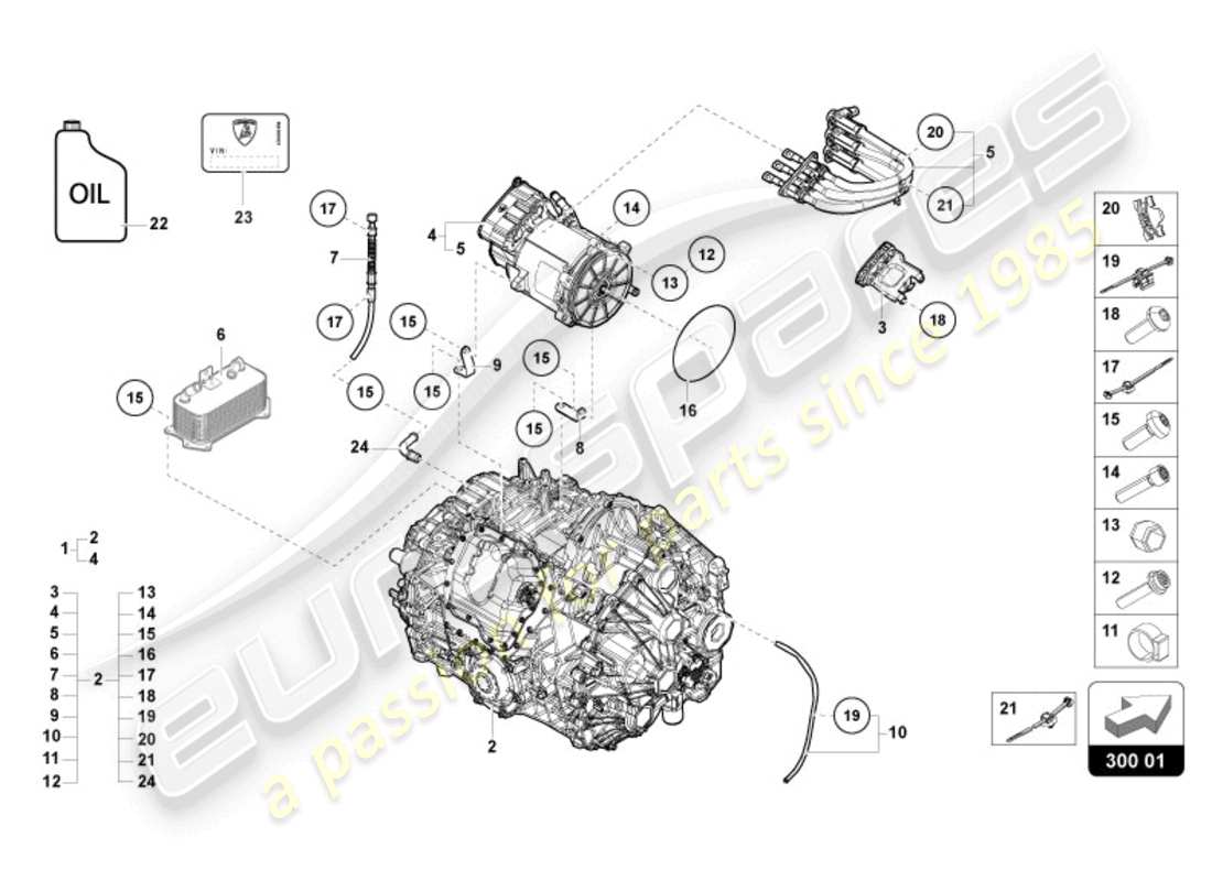 lamborghini revuelto coupe (2024) automatic gearbox part diagram