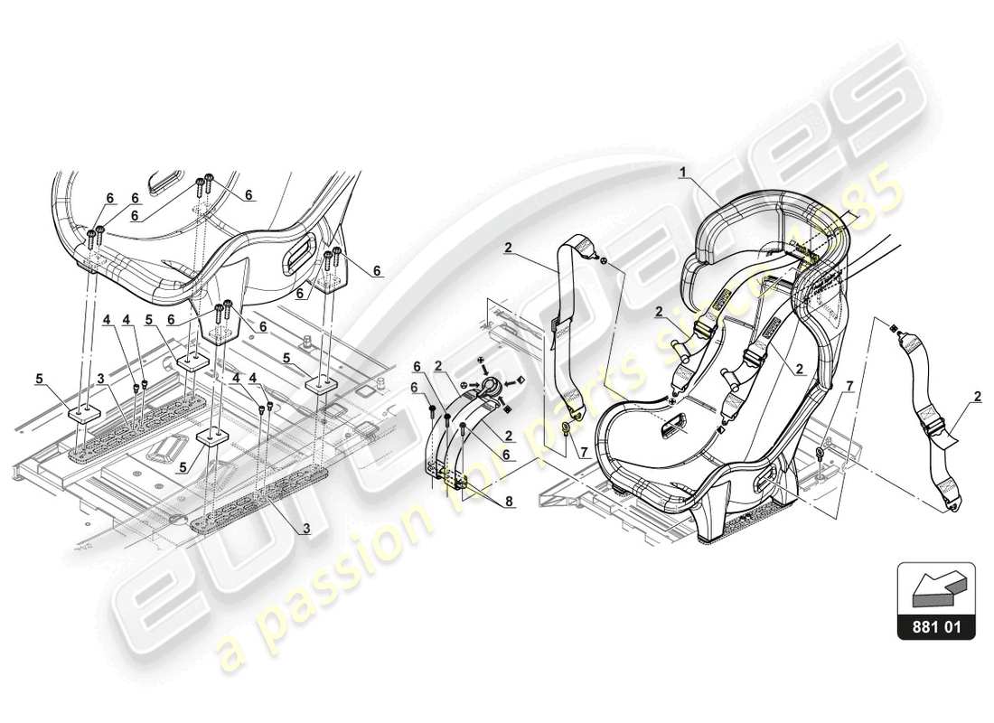 a part diagram from the lamborghini gt3 (2017) parts catalogue