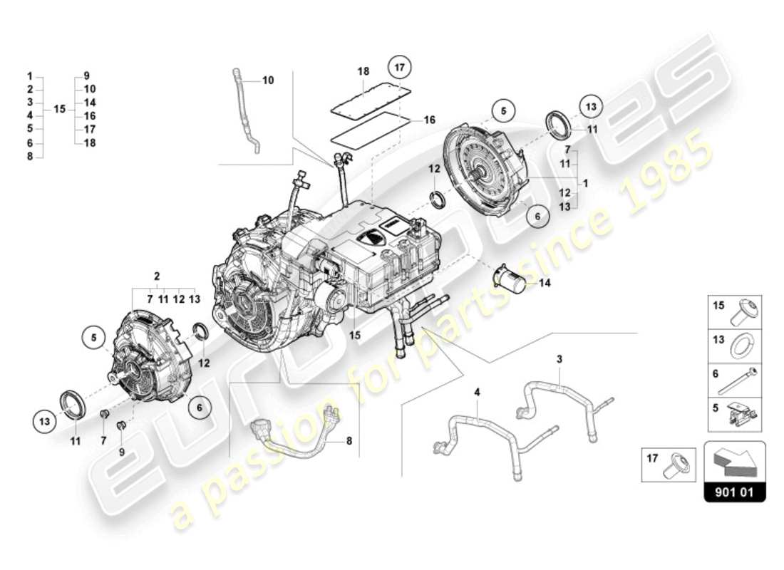 lamborghini revuelto coupe (2024) electric drive front parts diagram