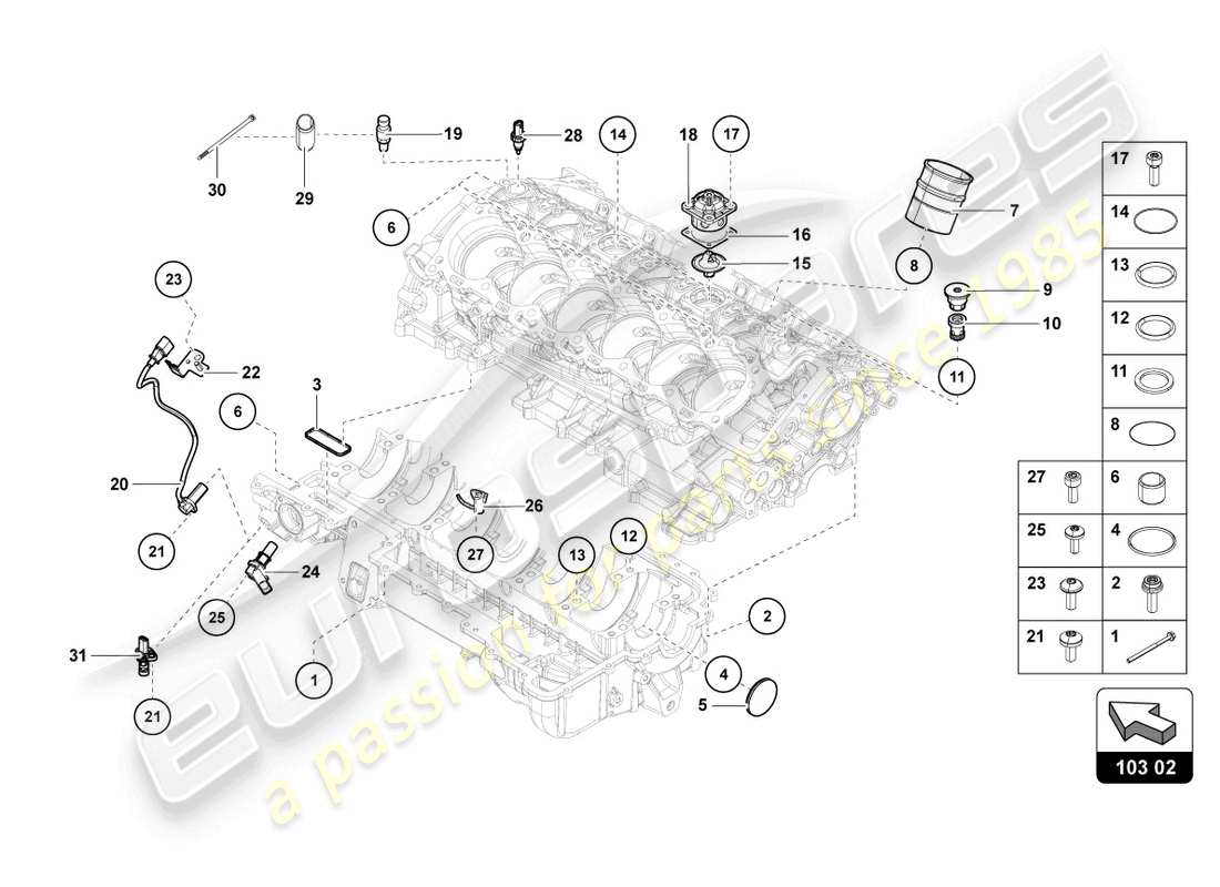 lamborghini ultimae (2022) oil sump parts diagram