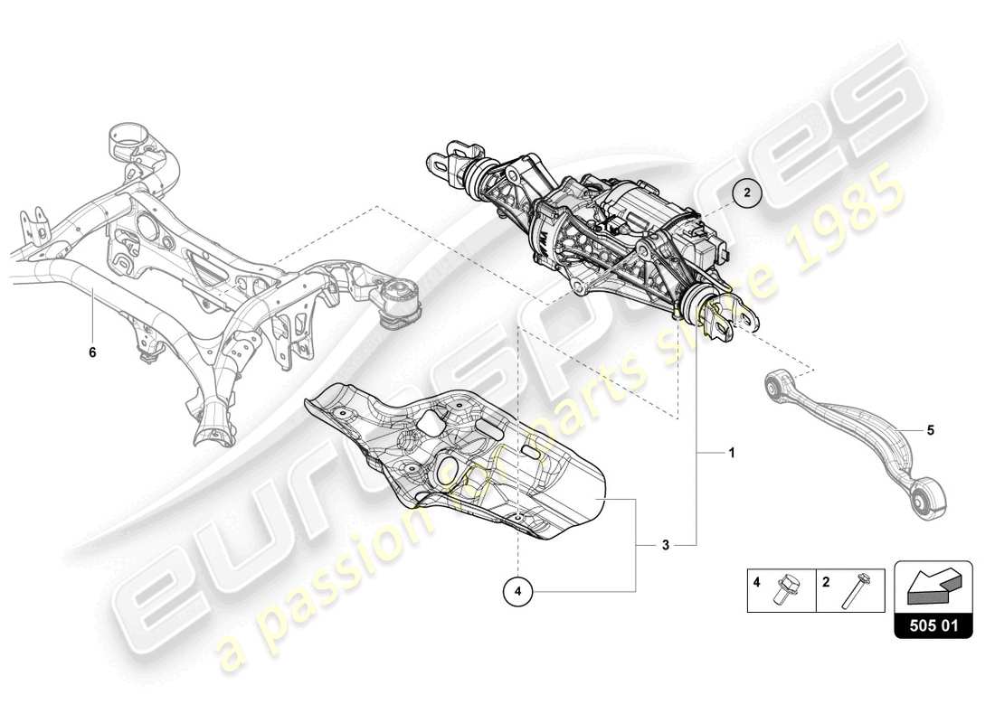 lamborghini urus s (2023) steering gear parts diagram