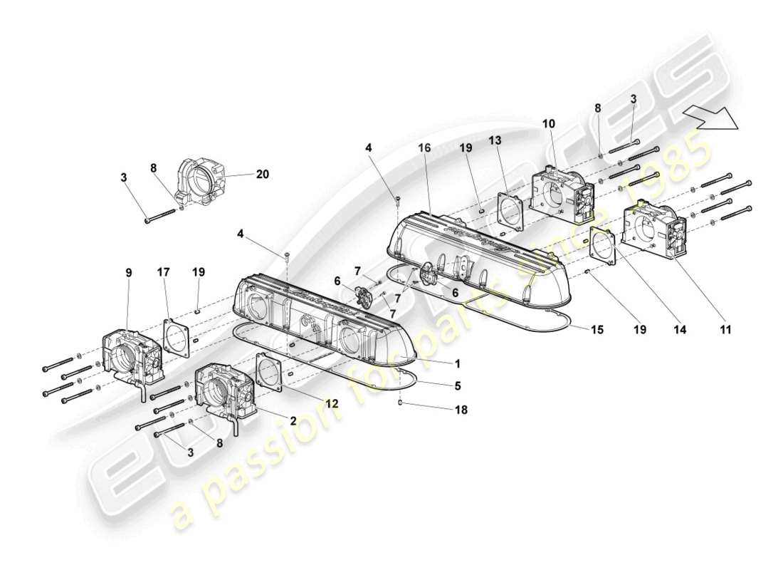 lamborghini reventon intake system parts diagram