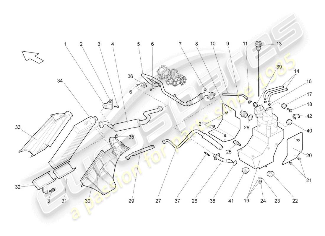 lamborghini gallardo spyder (2006) oil cooler parts diagram