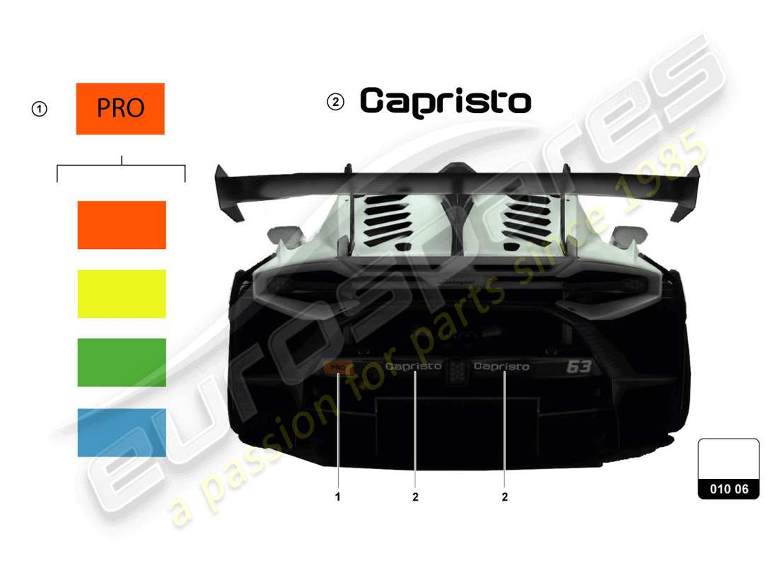lamborghini 2022 (super trofeo evo 2) stickers part diagram