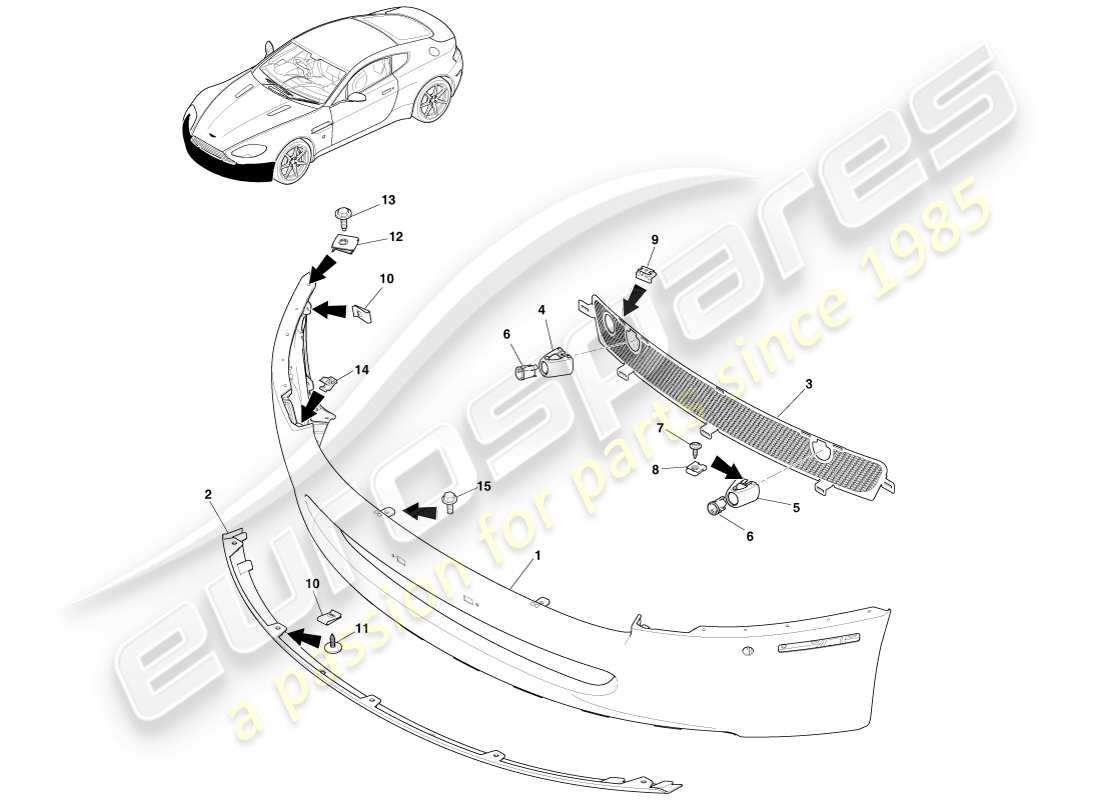 a part diagram from the aston martin v8 vantage (2007) parts catalogue