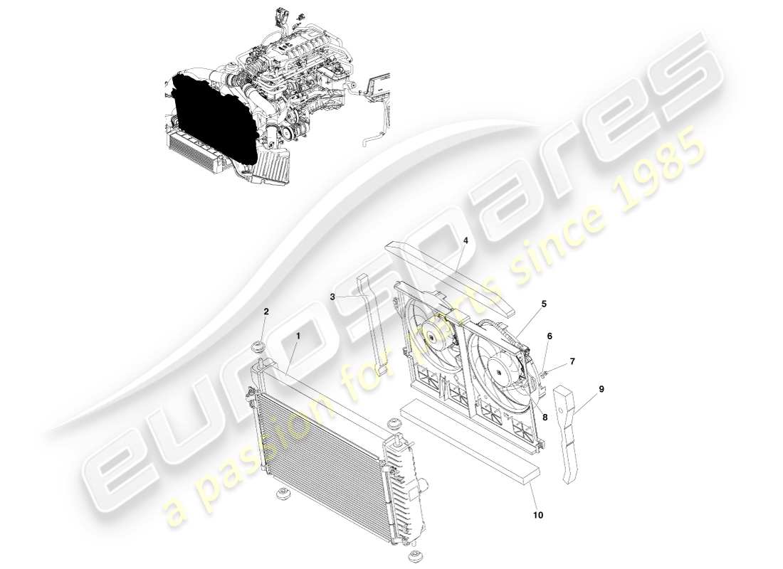a part diagram from the aston martin v8 vantage parts catalogue