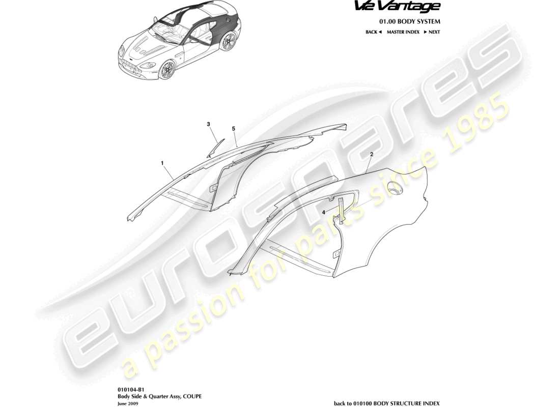 a part diagram from the aston martin v12 vantage parts catalogue