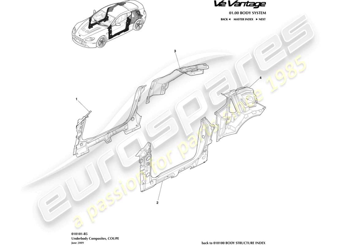 VIEW PARTS DIAGRAMS FROM THE ASTON MARTIN V12 VANTAGE PARTS CATALOGUE a part diagram from the aston martin v12 vantage parts catalogue