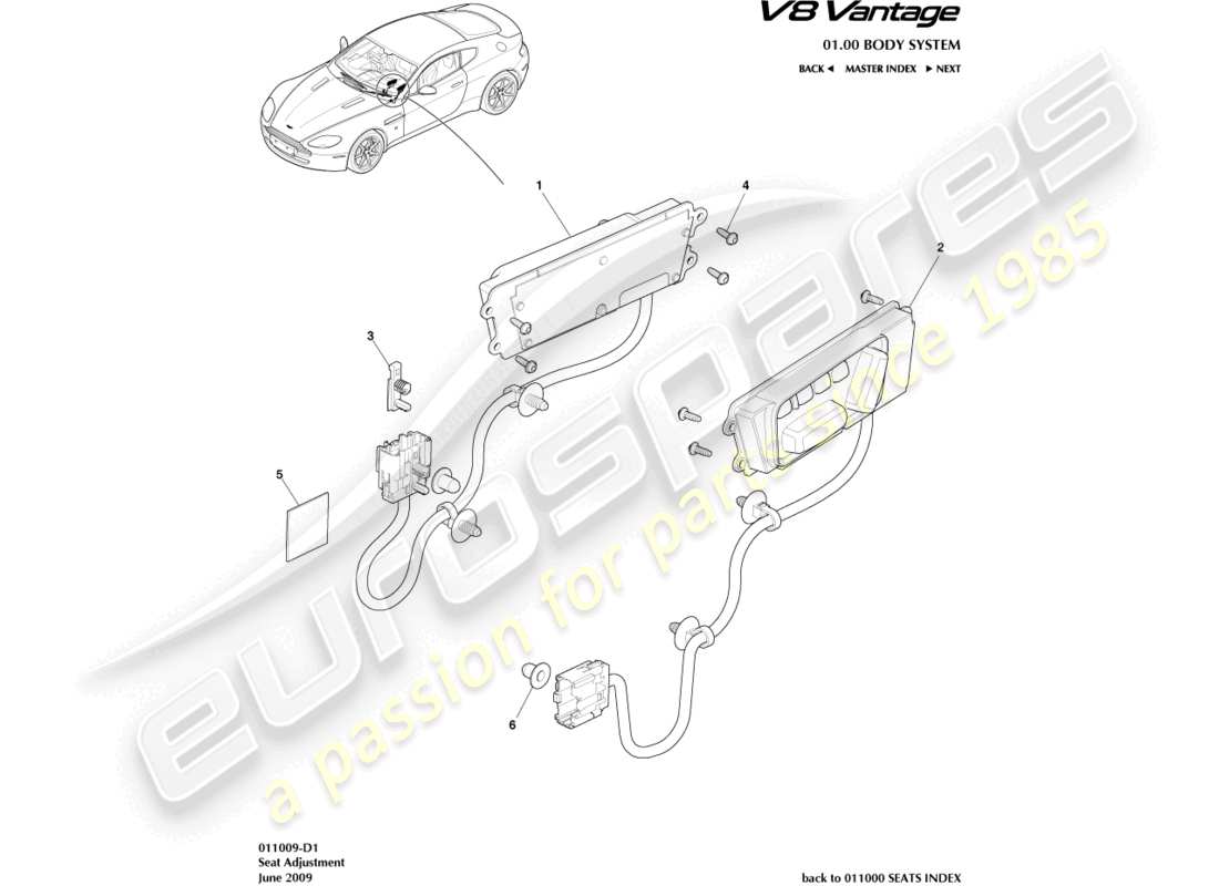 a part diagram from the aston martin v8 vantage (2016) parts catalogue