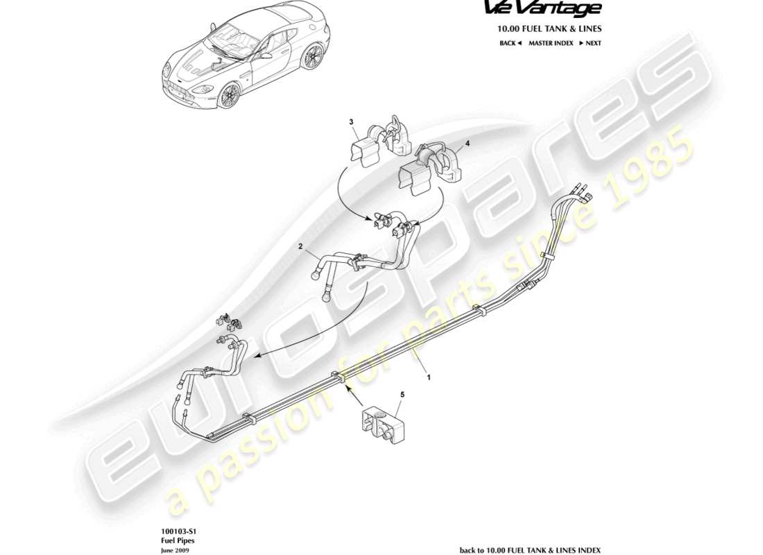 a part diagram from the aston martin v12 vantage parts catalogue
