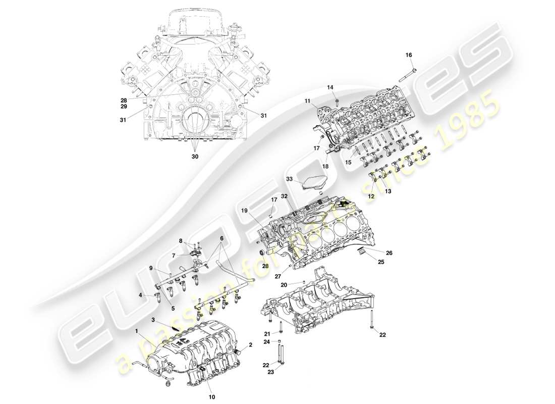 a part diagram from the aston martin v8 vantage (2005) parts catalogue