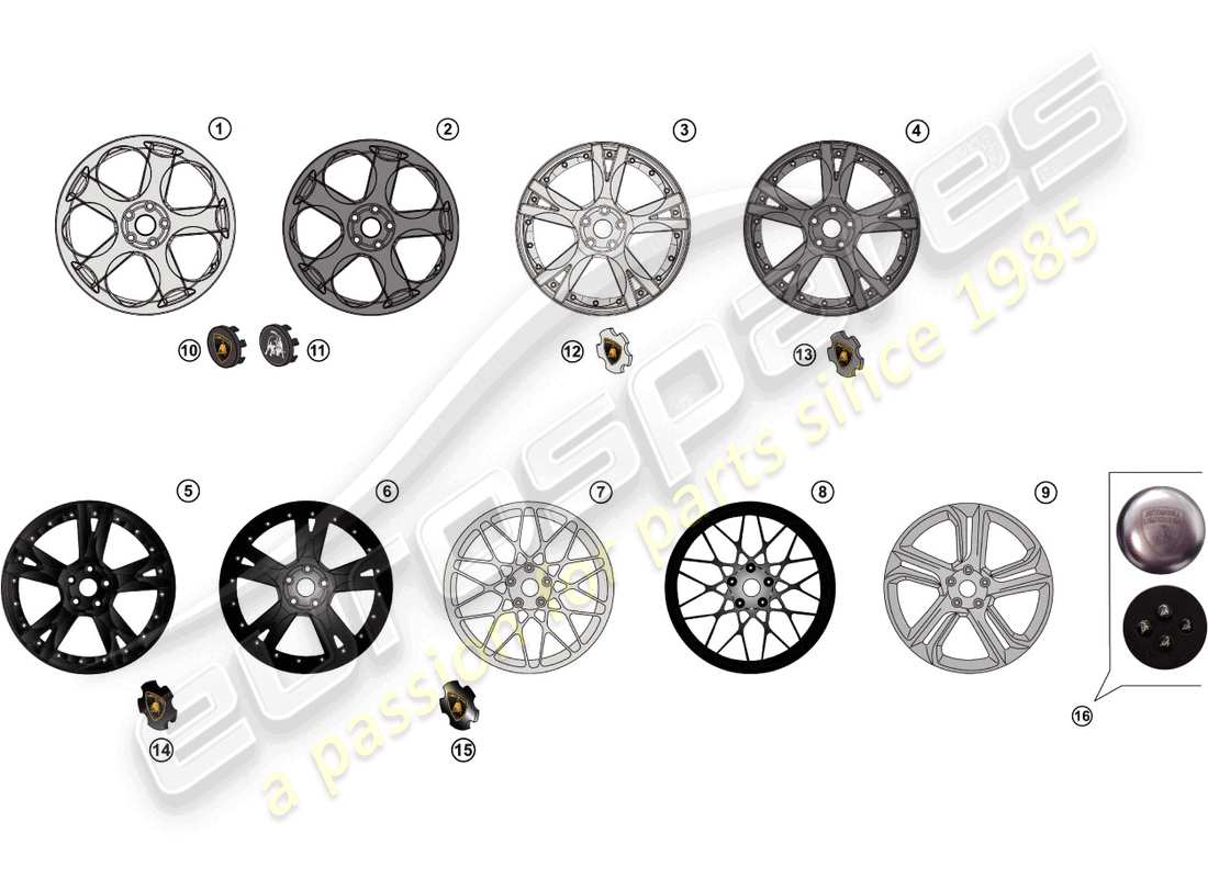a part diagram from the lamborghini gallardo spyder (accessories) parts catalogue