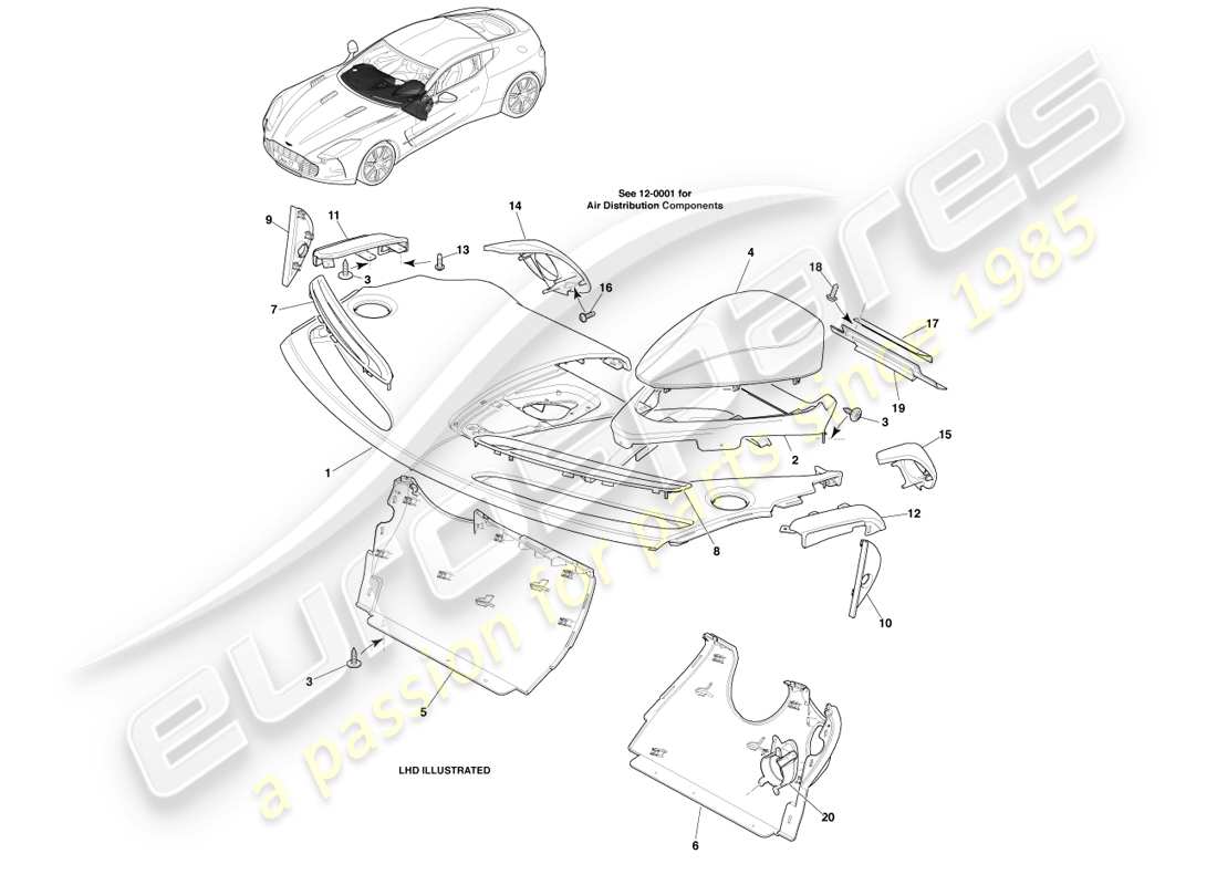 a part diagram from the aston martin one-77 parts catalogue