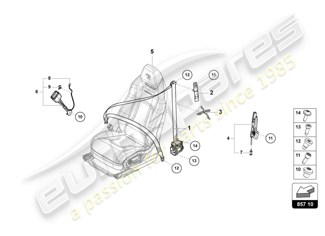 a part diagram from the lamborghini urus parts catalogue