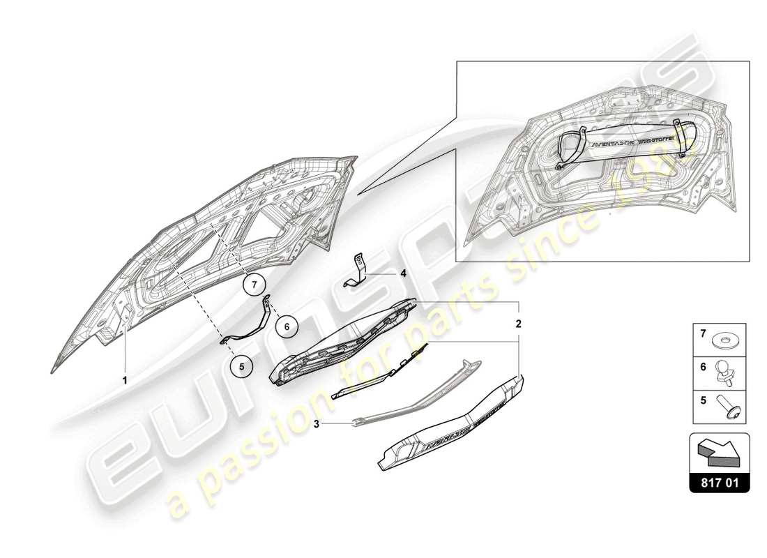 a part diagram from the lamborghini lp770-4 svj roadster (2022) parts catalogue
