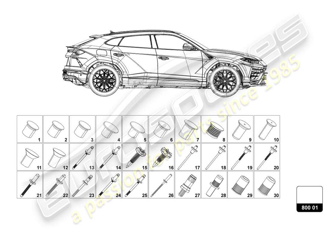 lamborghini urus (2022) mounting for bodywork parts diagram