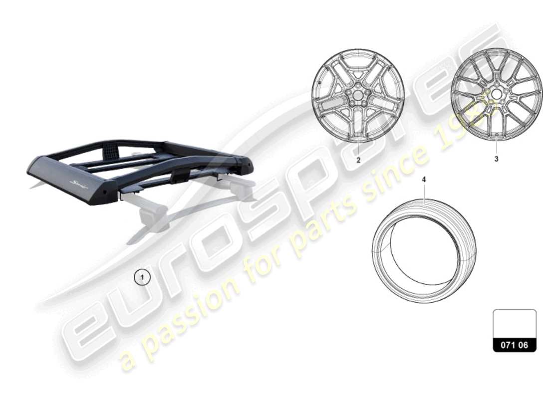 a part diagram from the lamborghini huracan sterrato (accessories) parts catalogue
