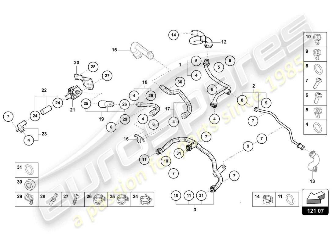 VIEW PARTS DIAGRAMS FROM THE LAMBORGHINI URUS PARTS CATALOGUE a part diagram from the lamborghini urus parts catalogue