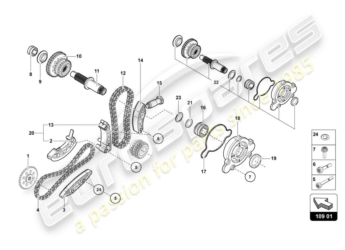 lamborghini lp770-4 svj coupe (2022) timing chain parts diagram