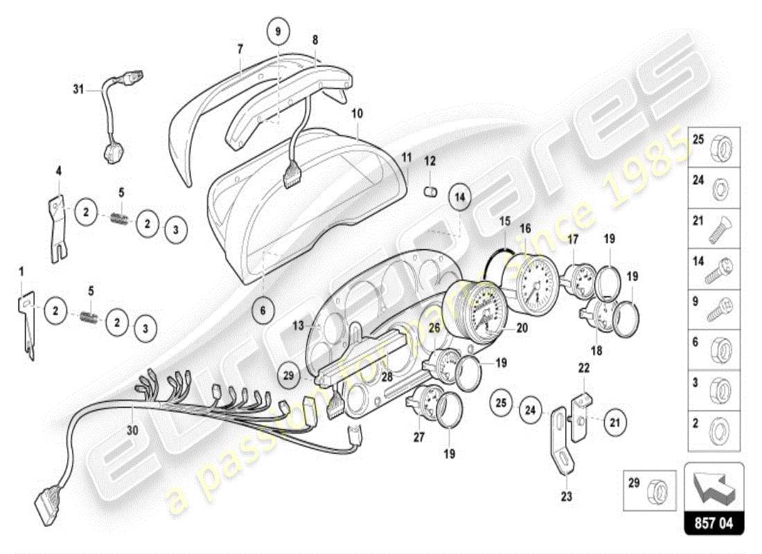 a part diagram from the lamborghini diablo parts catalogue