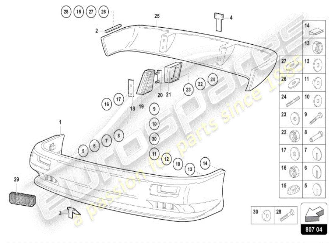 a part diagram from the lamborghini diablo parts catalogue