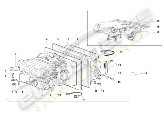 a part diagram from the lamborghini murcielago coupe (2004) parts catalogue