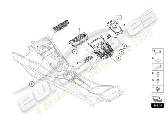 a part diagram from the lamborghini lp740-4 s coupe (2017) parts catalogue