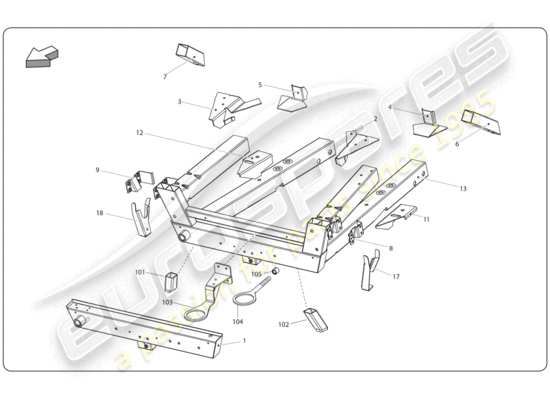 a part diagram from the lamborghini super trofeo (2009-2014) parts catalogue