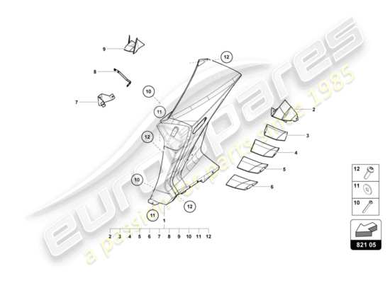 a part diagram from the lamborghini centenario parts catalogue