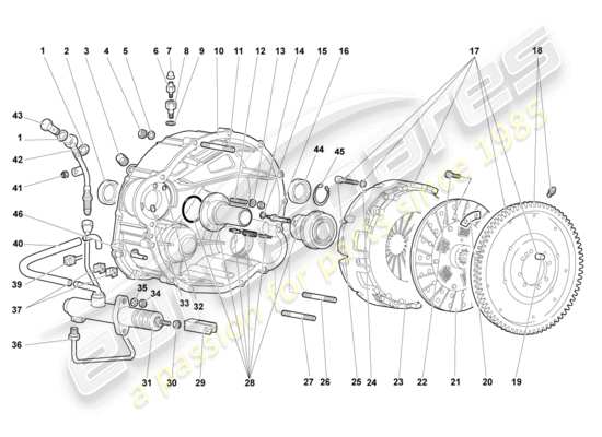 a part diagram from the lamborghini murcielago coupe (2005) parts catalogue
