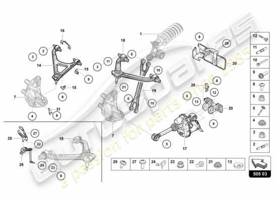 a part diagram from the lamborghini centenario parts catalogue