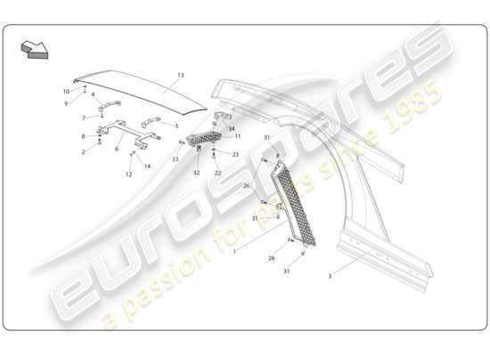 a part diagram from the lamborghini super trofeo (2009-2014) parts catalogue