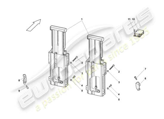 a part diagram from the lamborghini murcielago roadster (2005) parts catalogue