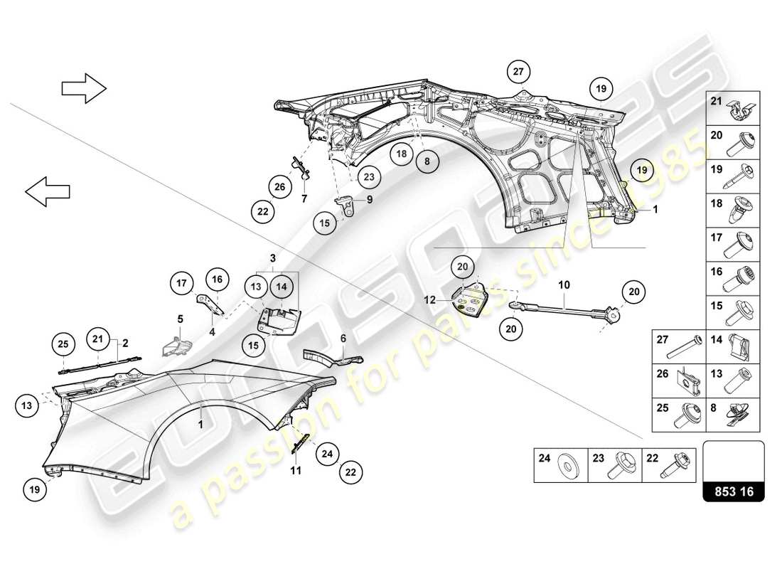 lamborghini 2023 (tecnica) wing part diagram