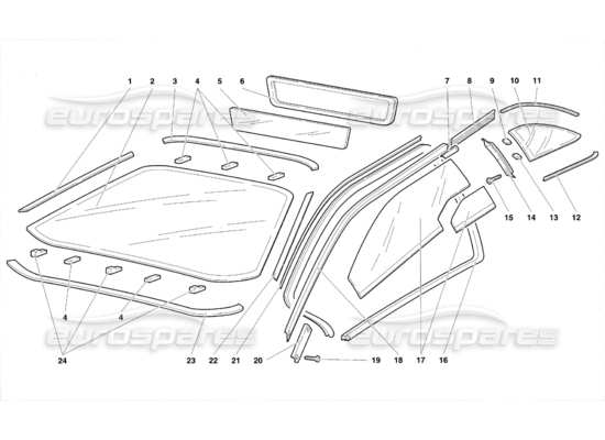 a part diagram from the lamborghini diablo parts catalogue