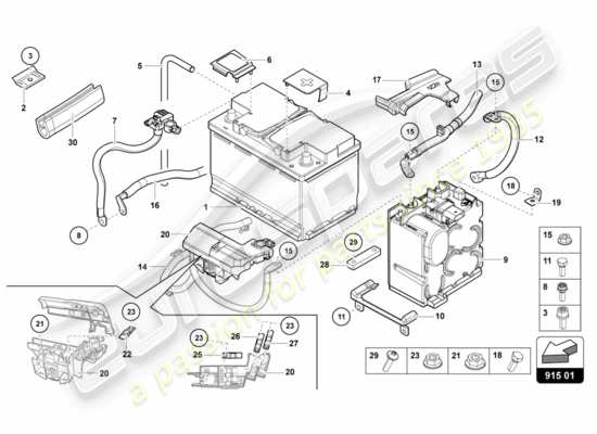 a part diagram from the lamborghini centenario roadster (2017) parts catalogue