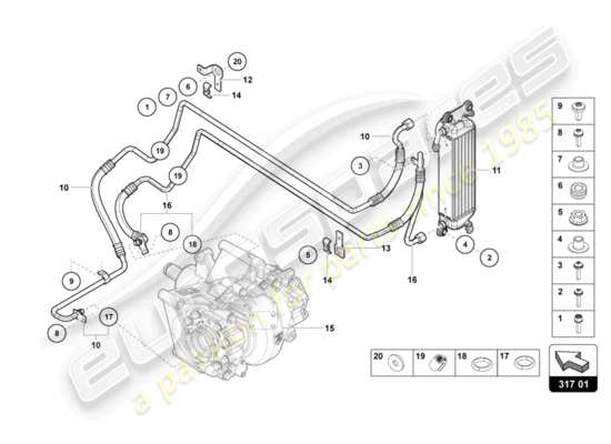 a part diagram from the lamborghini lp700-4 roadster (2013) parts catalogue