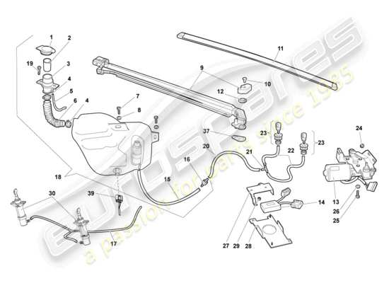 a part diagram from the lamborghini murcielago roadster (2006) parts catalogue