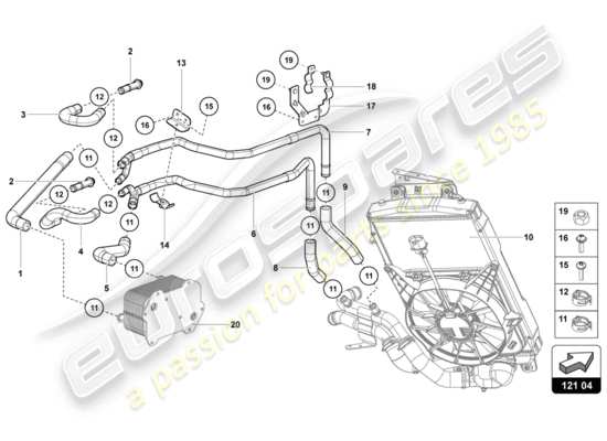 a part diagram from the lamborghini aventador lp720-4 parts catalogue