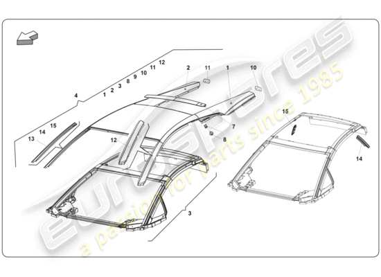 a part diagram from the lamborghini super trofeo (2009-2014) parts catalogue