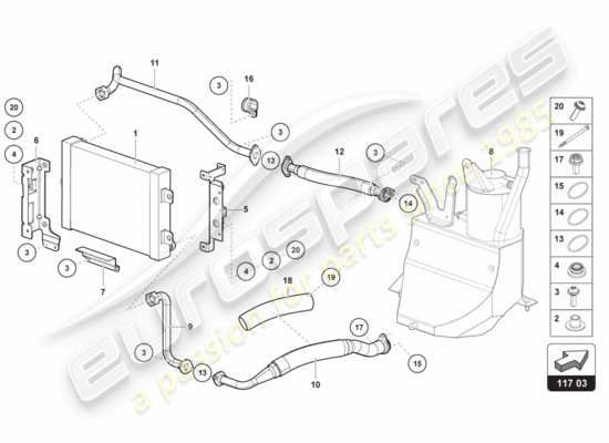 a part diagram from the lamborghini aventador lp700-4 parts catalogue