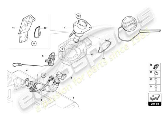 a part diagram from the lamborghini lp740-4 s coupe (2021) parts catalogue