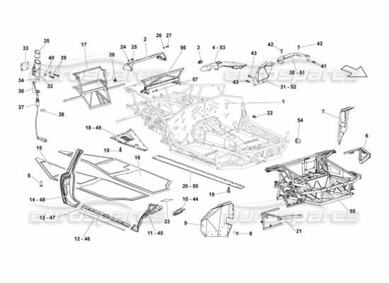 a part diagram from the lamborghini murcielago lp670 parts catalogue