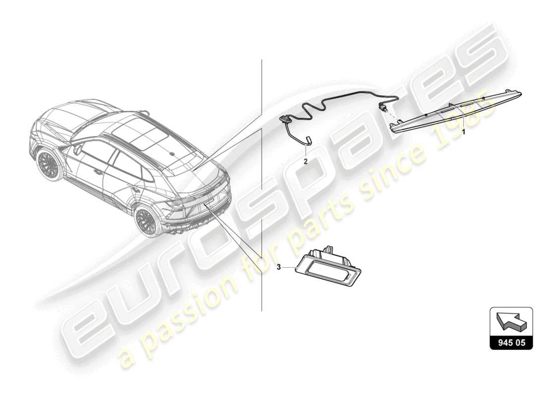 lamborghini urus s (2024) additional brake light parts diagram