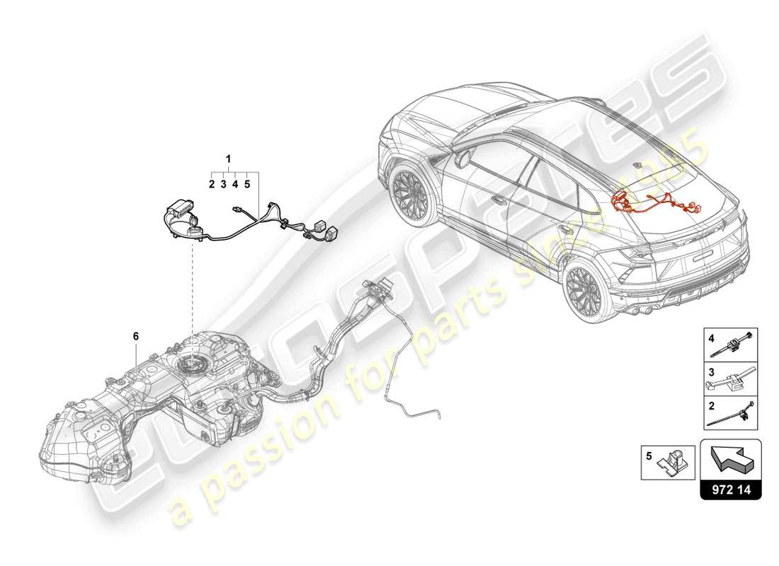 lamborghini urus s (2023) wiring set for fuel tank parts diagram
